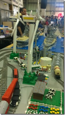 Lego trains windmills and ships